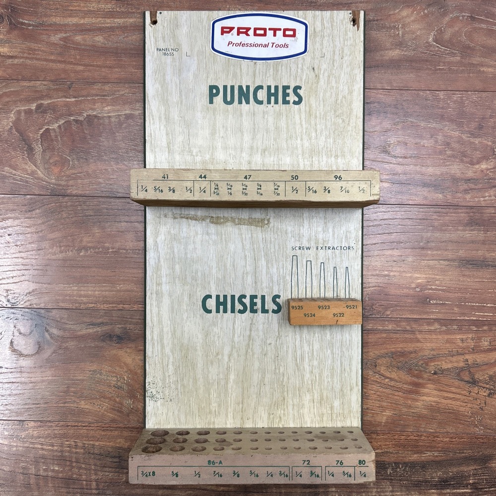 Proto Tools Dealer Display Board Punches Chisels Panel No.186SS‎ Hardware Store